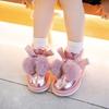 Girls' Fleece Snow Boots and Winter Children's Thickened Bow Princess Ankle Boots