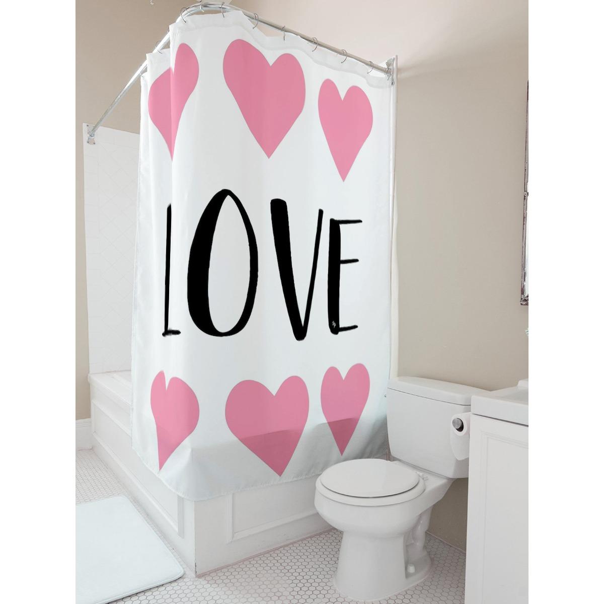 

Love Hearts Waterproof Shower Curtain W60H190(CM)-1 Pcs