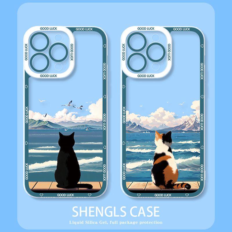 Anime Landschaft Süße Katze Blume Hülle für Xiaomi 15T POCO X7 Pro X5 X6 X3 M3 M4 F5 Pro MI 11 Lite 5G NE Redmi 15C Transparente Hülle
