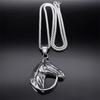 Stainless Steel Horse Head Necklace Pendant Silver Color Vintage Horses Lover Gift Accessories Jewelry Collier Homme NZZ372S02
