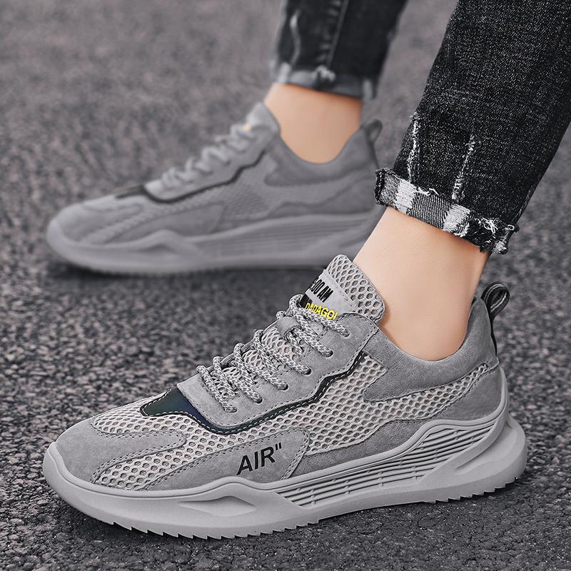 Mens Shoes 2025 New Summer Breathable Mesh Sports Leisure Anti Slip Lightweight Soft Soled Trendy Top Layer Outdoor Running Shoe