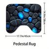 1/4Pcs Bathroom Shower Curtain Set  Blue Glow Stone Print Bathroom Curtain With 12 Hooks Non Slip Rugs Toilet Cover Mat Bathroom Partition