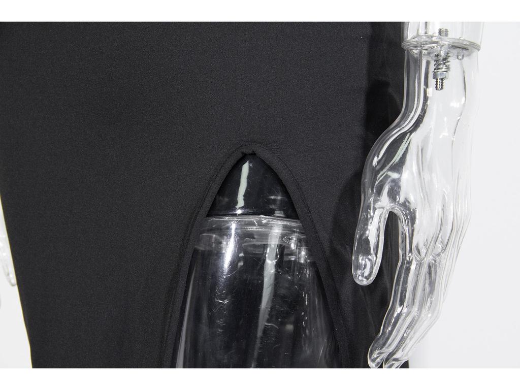 Europäisches Sexy Durchsichtiges Spalt-Trägerkleid, Heiß Verkauft Raffung Schlank Passend Mode Damenbekleidung