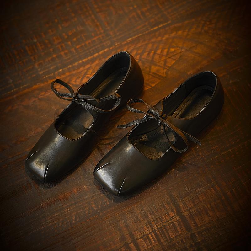 Fashion Genuine Leather Casual Loafers for Women Flats Shoes Lace-Up Low Heels Spring Shoes 2025 Soft Office Dress Size 34-40 heel women