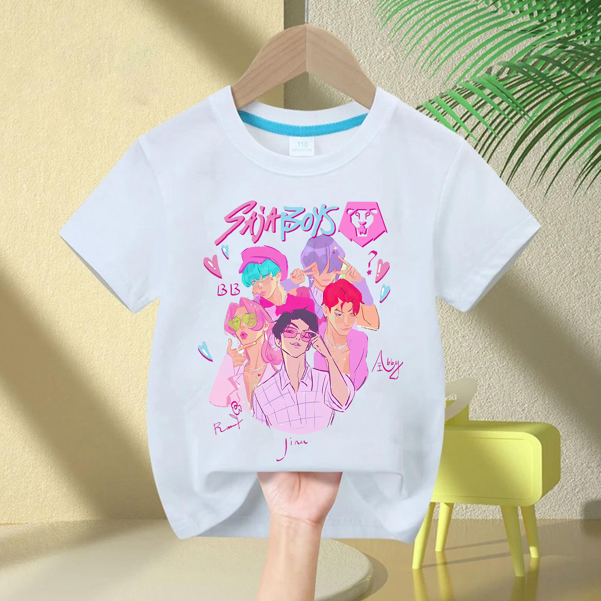 

KPop Demon Hunters Kids T-shirt Movie Crew Neck Cartoon Boys Girls Tee Print Fashion Casual Tops Casual Baby Clothes 90