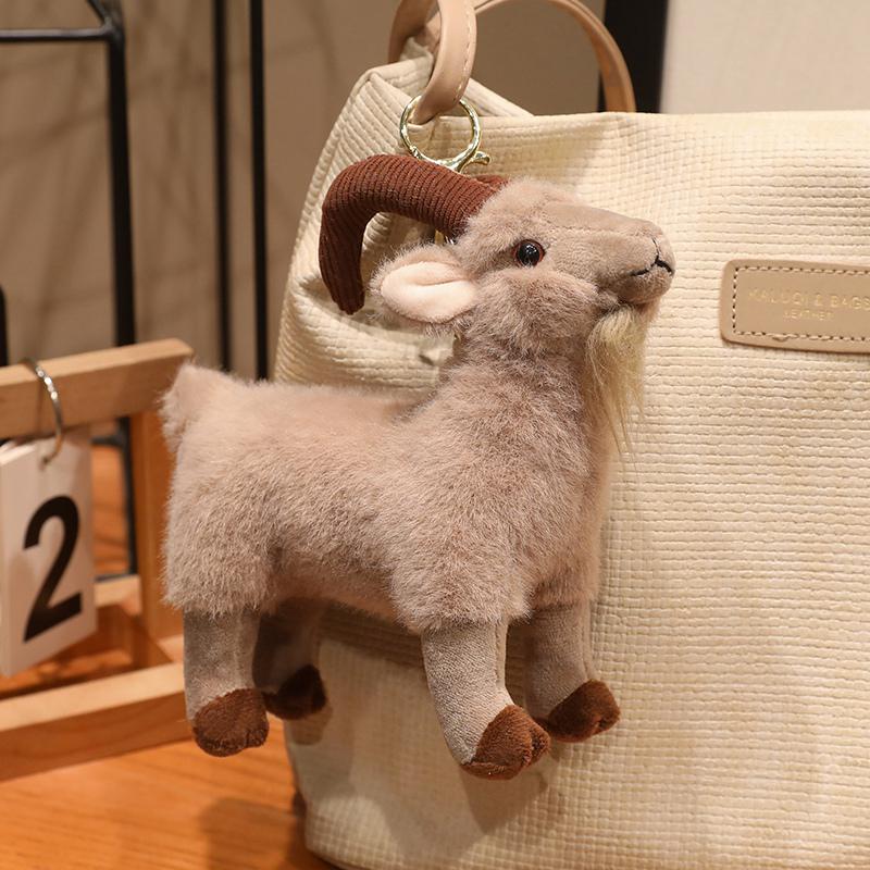Nice Ranch Animal Series Soft Cute Simulated Brown White Goat Mountain Lifelike Plush Toy Stuffed Sheep Birthday Gift Kids