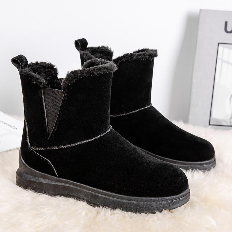 

2025 winter high-top cotton shoes fashion women s shoes large size mother shoes middle-aged and elderly walking shoes snow boots fashion short boots 43 чёрный