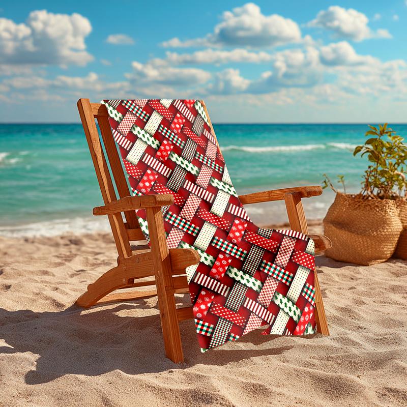 1Pc Christmas Beach Towel Quick Dry Multiuse For Beach Pool Gym Yoga Home Travel Christmas Halloween Xmas Gift S26