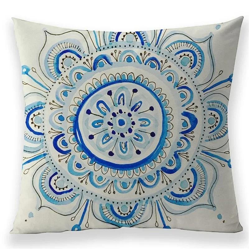 Home Decor Mandala Patterned Cushion Covers for Comfort Pattern Cushion Cover Suitable for Sofa Bedroom Car Pillow Cover