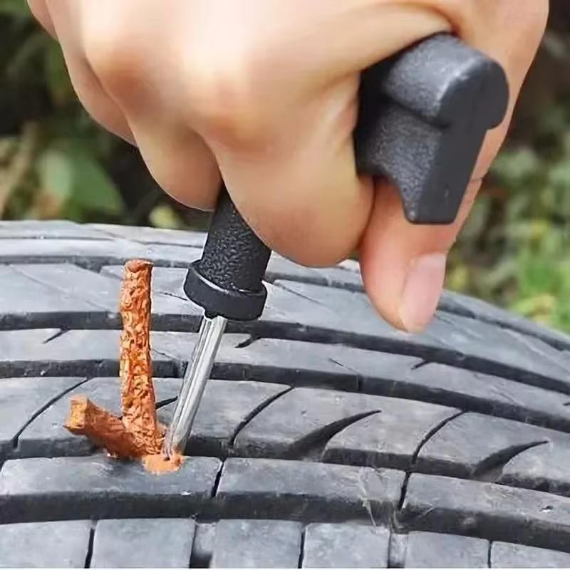 ערכת כלים לתיקון צמיגים לרכב עם פסי גומי, סט תקע נקב צמיגים ללא אבק צמיגים