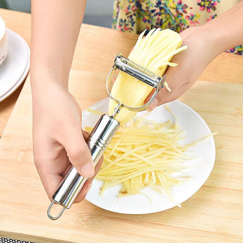 Kitchen Vegetable Peeler Stainless Potato Cutter Double-Head Vegetable Slicer  Household Multiple-Function Vegetable Chopper