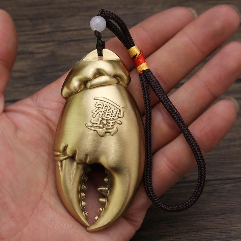 

Клещи для крабов из латуни, цвет вороненой стали, покрытые матовым герметизирующим маслом, что означает клещи (Деньги) в руке, руль, креативные подарки