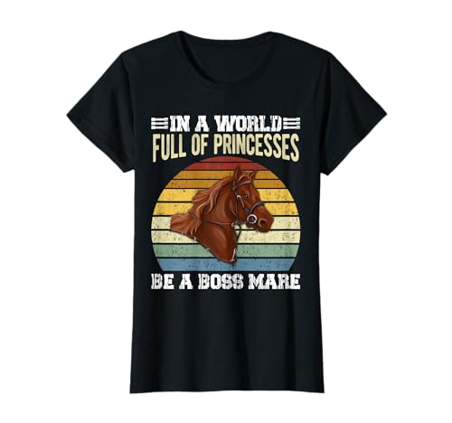 Dy Retro Будь Боссом Кобыла Девушка Верховая Езда Поговорка Подарок Футболка