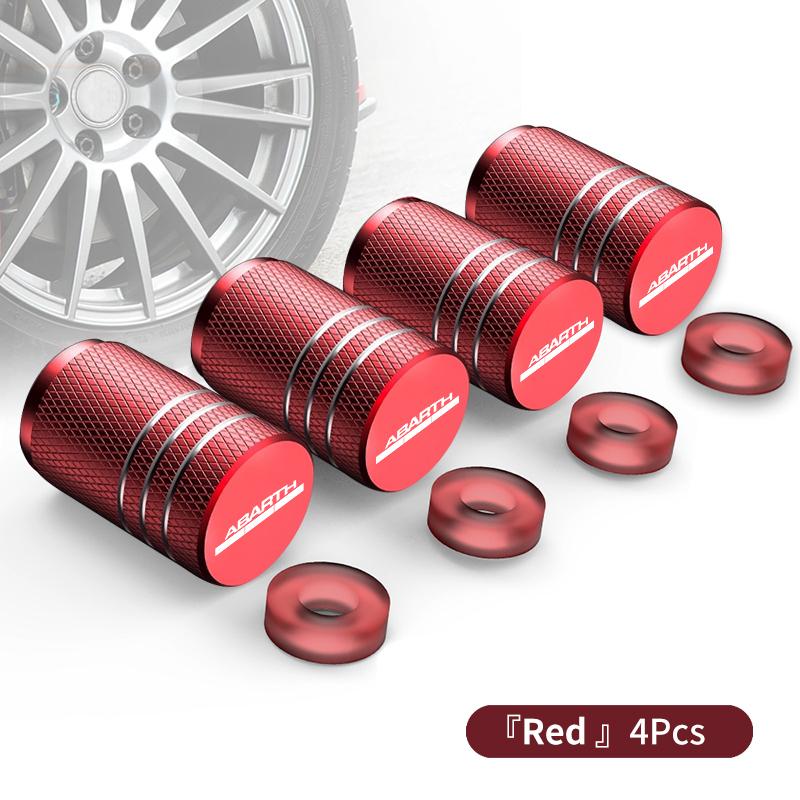 

4pcs Car Tire Valve Stem Cover Aluminum Wheel Air Valve Cap For Abarth 500 595 695 Punto 124 Spider Panda