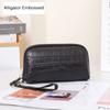 New Snake Embossed Clutch Bag Genuine Leather Women Clutches Diamond Quilted Long Cowhide Wallet Alligator Embossed Phone Purse