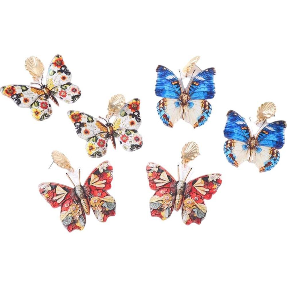 Personality Butterfly Earrings Water Droplet Pendant Animal Earrings Pendant Earrings  Jewelry Gift