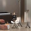 Modern Minimalist Silver Candle Holder, Geometric Table Centerpiece for Luxury Home Decor, Wedding & Dining Room Ornament