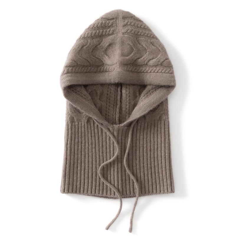 Balaclava Hat Cashmere Hat Women's Winter Warm Hat Scarf Integrated Ear Protection Wool Knitted Hat