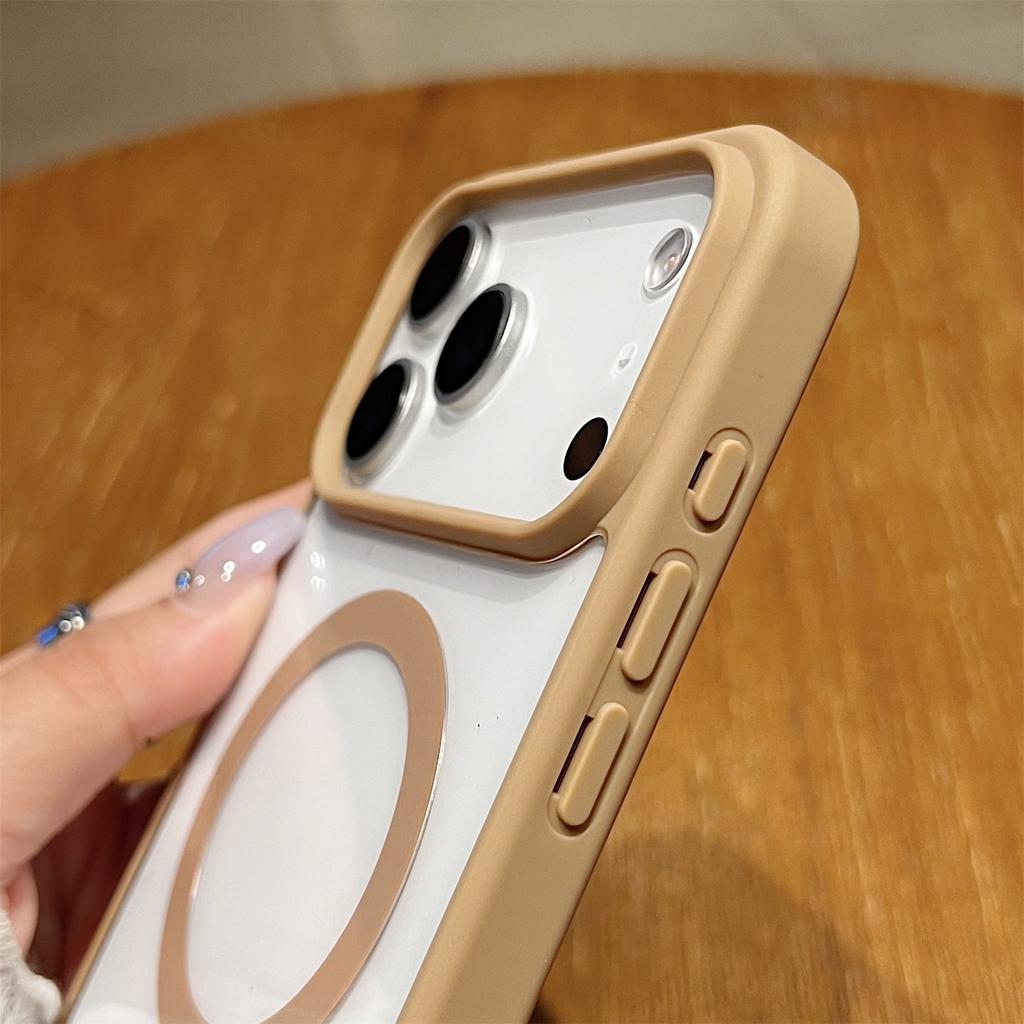 Luxury For Magsafe Magnetic Wireless Charge Case For iPhone 17Air 11 12 13 14 15 16 17 Pro Max Plus Transparent Hard Back Cover