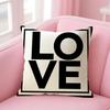 LOVE Simplified English Alphabet Cushion Cover Natural Linen Organic Fabric DoubleSided Printing Sofa Home Decor Pillow Case