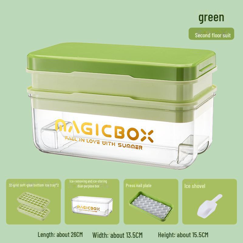 Soft-Press Ice Tray: Easy Release, Food-Grade Material, Large Capacity Ice Storage Box