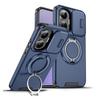 KEYSION 360° Ring Stand Phone Case for Xiaomi POCO F7 Slide Camera Protection Magnetic Shockproof Cover for Redmi Turbo 4 Pro