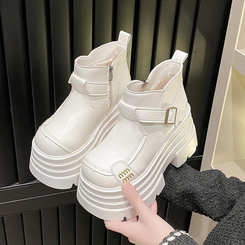 Fashion 2025 New Fashion Autumn Boots Shoes Women Ankle Boots Female Wedges Boots Women Chelsea Boot 10CM Platform Shoes Winter Warm