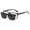 PC 2In 1 New Style Magnet Clip On Glasses Frame Trend Fishing Driving Sunglasses For Men  Optical Computer Glasses UV400