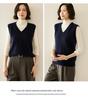 Women's V-neck Cashmere Cable Knit Sleeveless Vest Cardigan Sweater