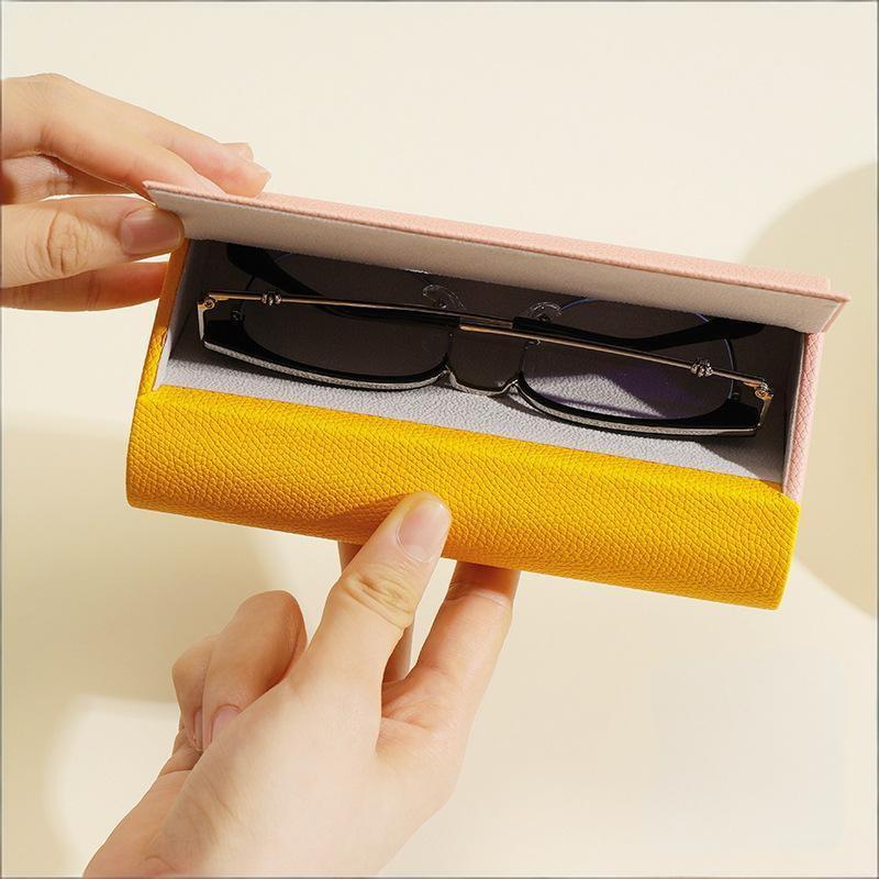 Portable Eyeglasses Protective Case Magnetic Buckle Flocking Inside Eyeglasses Sleeve Large Capacity Anti-Pressure