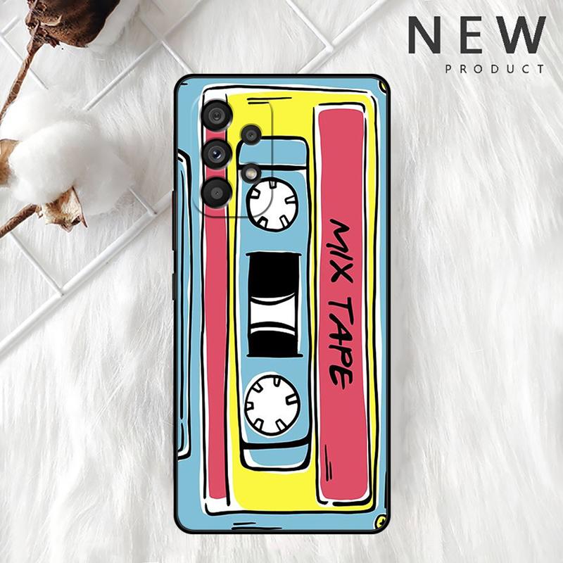 Mixtape Vintage Magnetic Tape Cassette Audio Case For Samsung Galaxy A54 A52 A14 5G A53 A12 A13 A71 A23 A34 A33 A21s Phone Cover