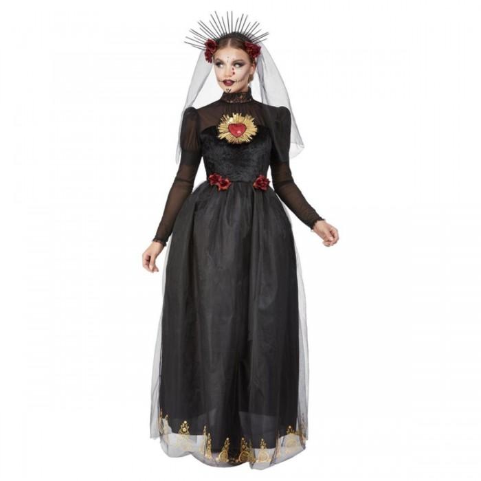 Smiffys Womens/Ladies Deluxe Bride Sacred Heart Day Of The Dead Costume