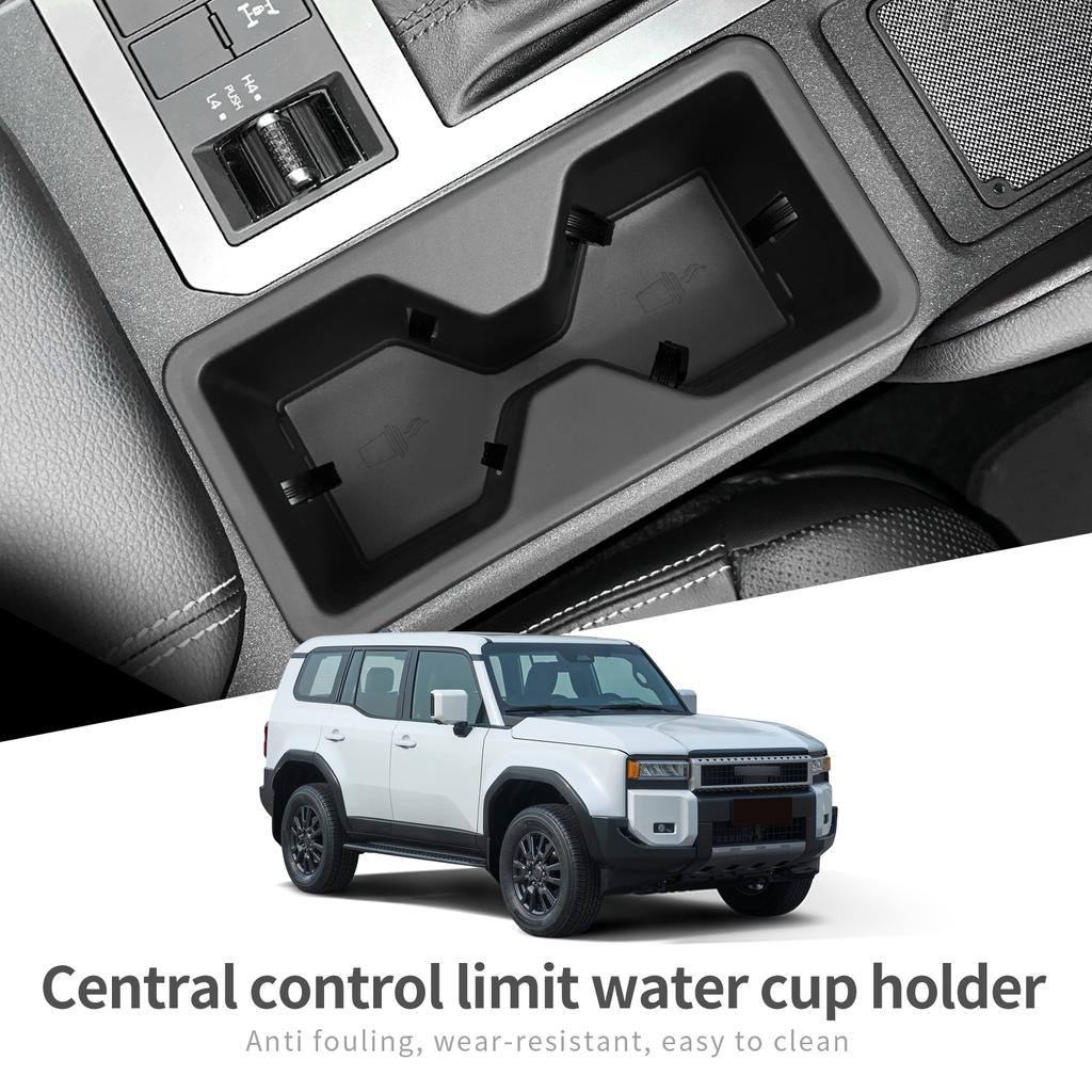 For Toyota Land Cruiser Prado 2025 J250 Vannkoppholder Oppbevaringsboks Støtdempende Brett Ryddige Biltilbehør