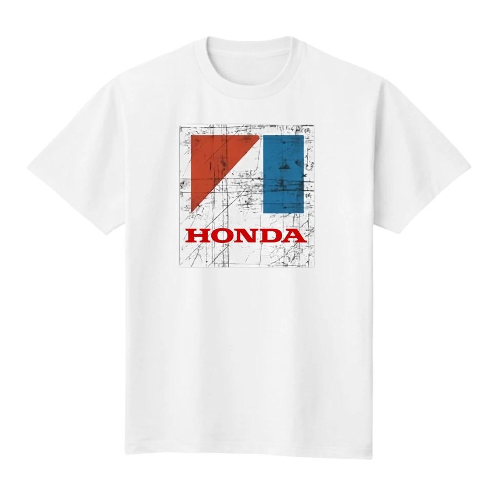 Fashion Summer Honda  Car  Motorcycle Racing Locomotive Men's T-Shirt Printed Locomotive Loose Crew Neck K2Y Short Sleeve