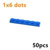 DIY 1*6 Noppen Dünne Figuren Bausteine 50 Stück Steine 1x6 Noppen Größe Kompatibel Mit 3666 Pädagogisches Kreatives Spielzeug für Kinder