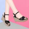 Sandals Female Summer New Fairy Style High Heel Wedge Waterproof Table Wear Thick Sole Word with Fashion Fish Mouth Shoes