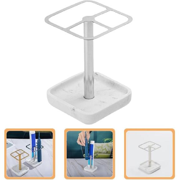 PRETYZOOM Toothbrush Holder Stand Multi Functional Toothbrush Holder Organizer Stainless Steel Desktop Braces Shower Toothbrush Toothpaste Holder for