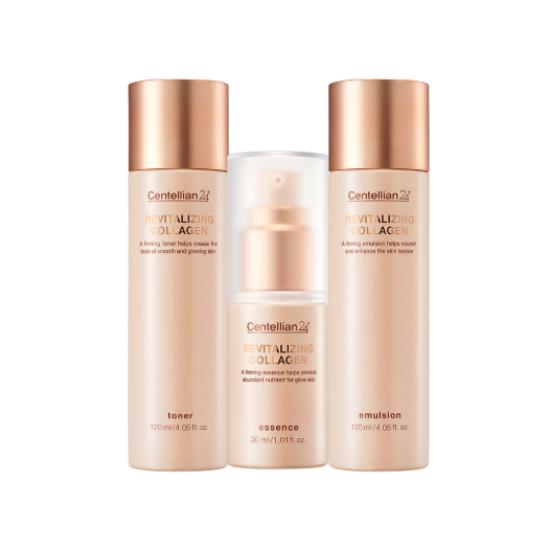 Centellian24 Revitalizing Collagen 3 Set (Essence 30ml + Emulsion 120ml + Toner 120ml) Firming Hydrating Skincare Set