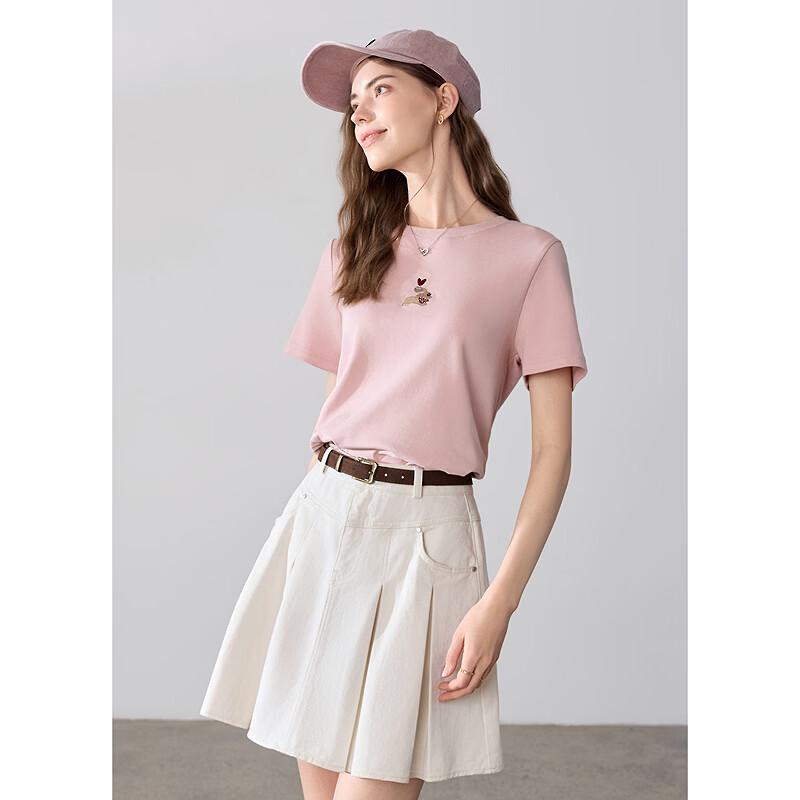 Betu Women's High-Waist Pleated Denim Mini Skirt
