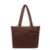 Large Diamond Lattice Cotton Padded Women's Tote – Autumn/Winter Casual Fashion Handbag