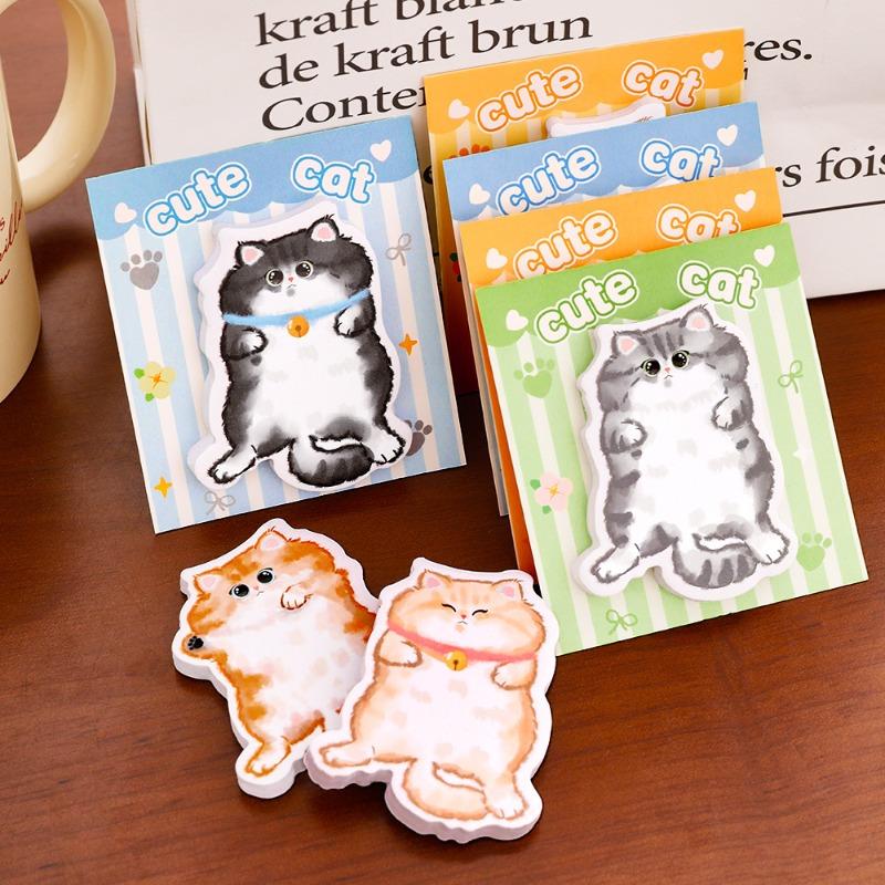20 Pcs Cute Cartoon Cat Memo Note Specialty Sticky Notes Cute Message Memo Pad Student High-looking Stationery Office School Supplies