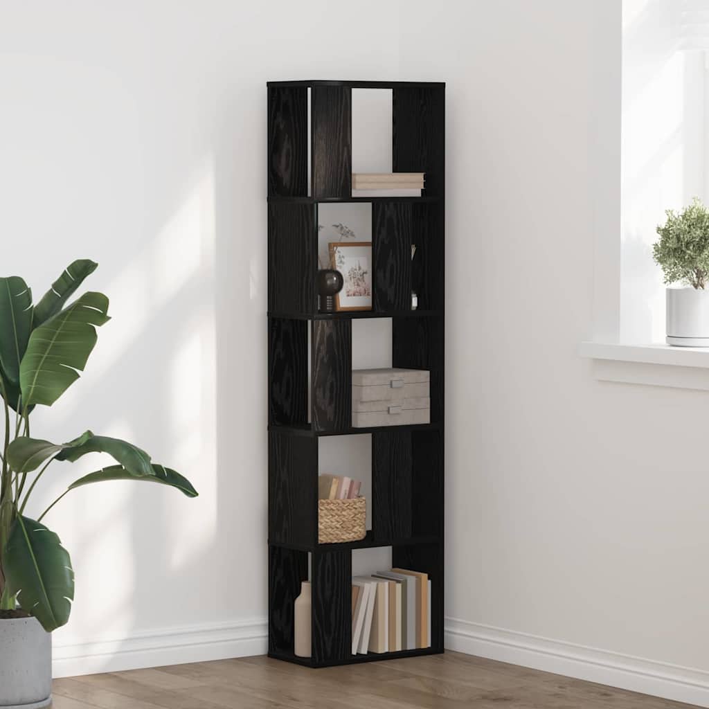 Bookshelf Black Oak Effect 45 x 23.5 x 162.5 cm
