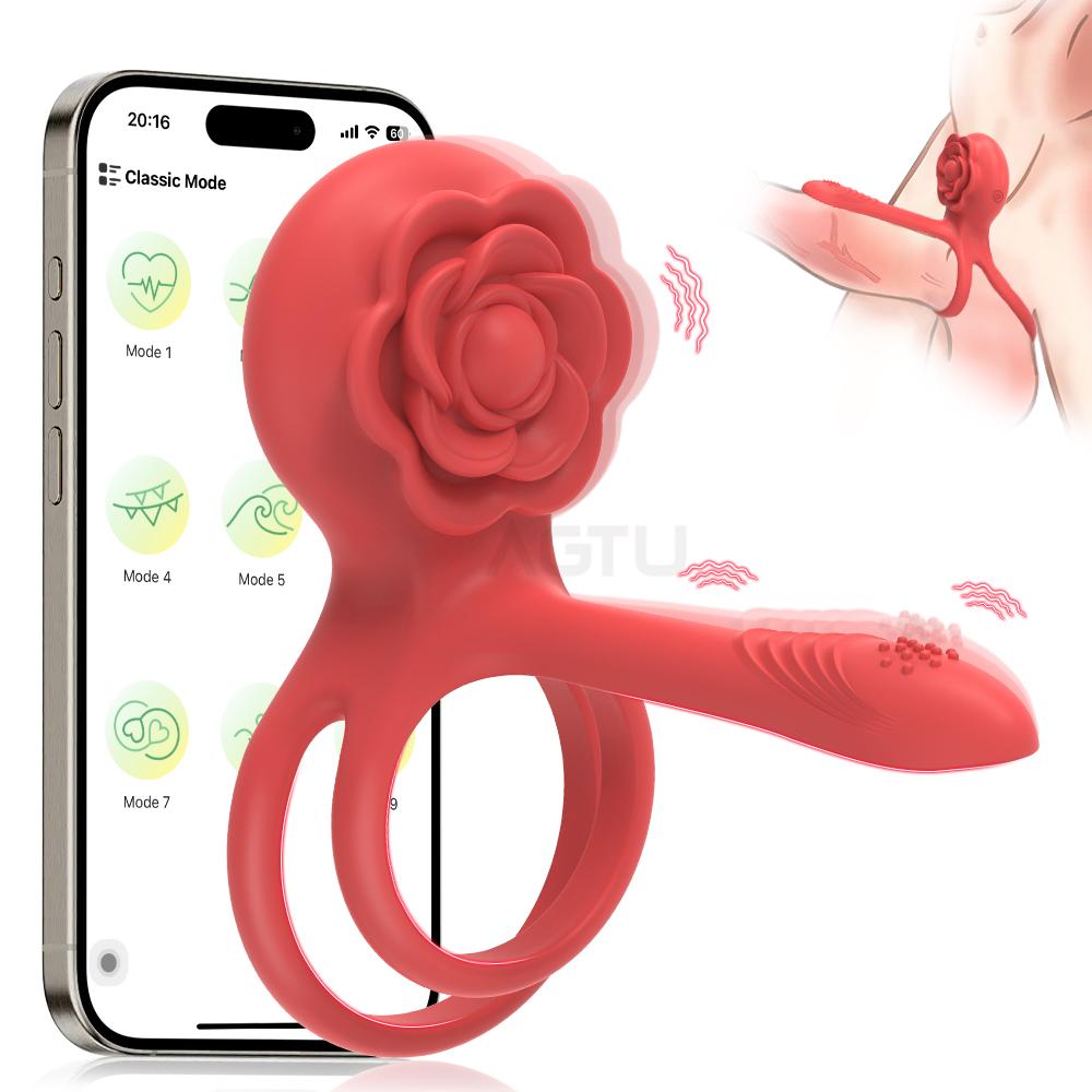 Remote Control Penis Ring Vibrator Sex Toy For Men Delay Time Prostate Massager 360° Rotation Twisting Vibrating Cock Rings 18+