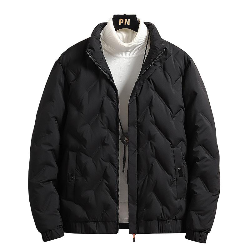 Casaco de penas de pato branco, moda inverno, masculino, resistente ao frio e quente, gola alta, jaqueta de penas, zíper leve, top de manga comprida