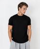 LEADEN Plain Muscle Fit Short Sleeve T-Shirt [Black]
