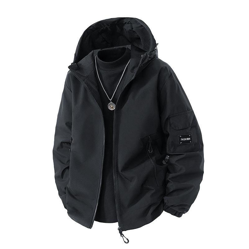 Jacket Men's Autumn and Winter New Trendy Loose Windproof Waterproof Jacket Hooded Mountaineering Jacket