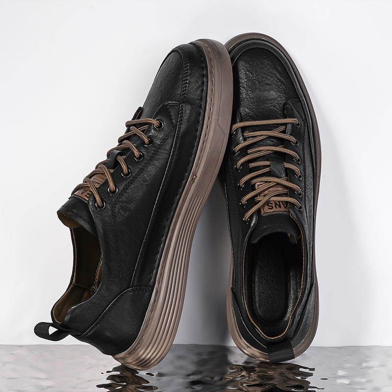 Mens Casual Shoes Fashion Breathable White Shoes High Quality Leather Skate Shoes Luxury Brand Lace Up Handmade Designer Shoes