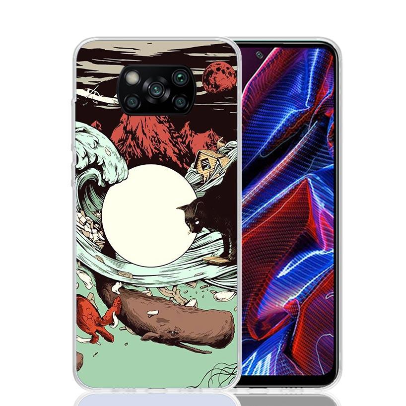 Japanese Pub Wave Anime Arrived Case Phone Cover for Xiaomi Redmi Note 10 9 9S 8 8T 7 5 Pro Mi 12T 11T 10T 9T 12 11 Lite A3 A2 T