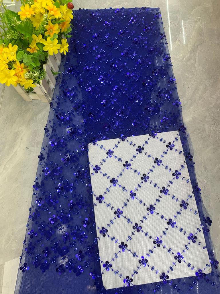 Square Sequins Organza Lace Fabric 1/3/5Yard French Luxury Beads Lace Nigerian Sequins Tulle Lace Fabric for Wedding Party Dress