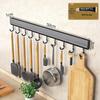 Space-Saving Kitchen Wall Rack: Punch-Free Aluminum Multi-Function Storage Hooks